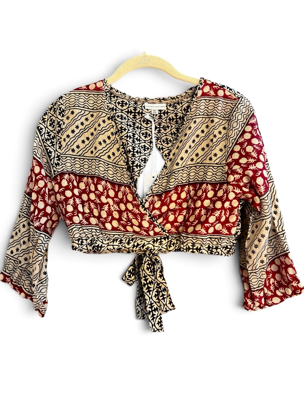 NWT Cropped Cotton Boho Top Cute Backside #2
